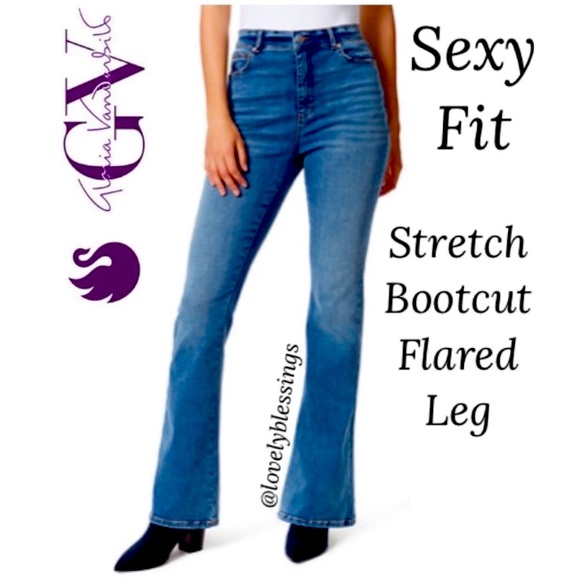 Gloria Vanderbilt Denim - Slimming Look Boot Cut Stretch Jeans Womens Plus Size 18W Gloria Vanderbilt